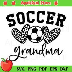 soccer grandma svg, sport svg, leopard heart svg