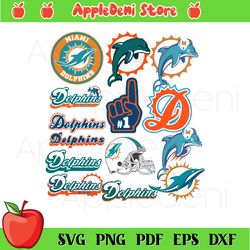 14 files of miami dolphins logo bundle svg, sport svg