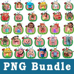 cocomelon png, cocomelon bundle png, cliparts, printable, cartoon characters