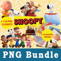 snoopy png, snoopy bundle png, cliparts, printable, cartoon characters