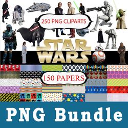 star wars png, star wars bundle png, cliparts, printable, cartoon characters