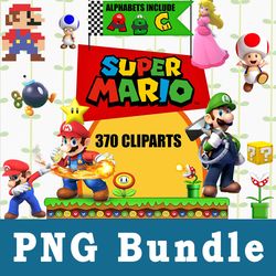 super mario png, super mario bundle png, cliparts, printable, cartoon characters