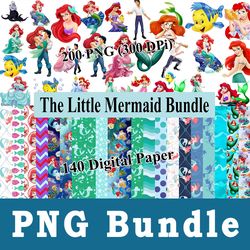 the little mermaid png, the little mermaid bundle png, cliparts, printable, cartoon characters