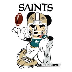 Mickey Mouse New Orleans Saints Svg, Sport Svg, New Orleans Saints Svg, Saints Football Team, Saints Svg, New Orleans Sv