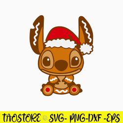 Alien Gingerbread Cookie Svg, Stitch Gingerbread Svg, Disney Christmas Svg, Png Dxf Eps File