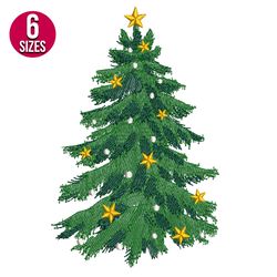 christmas tree machine embroidery design, digital download, instant download