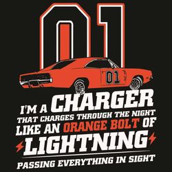 i am a charger that charges through the night like an orange bolt of lightning svg, trending svg, charger svg, car svg,
