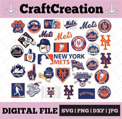 31 files new york mets svg, baseball clipart, cricut ny mets svg, cutting files, mlb  svg, instant download