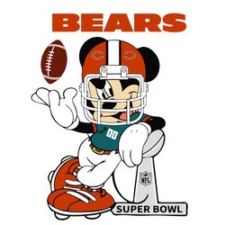 mickey mouse chicago bears svg, sport svg, chicago bears svg, bears nfl svg, super bowl svg, chicago football, bears fan