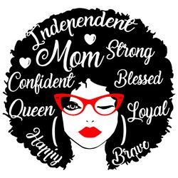 afro women mama svg png, mothers day svg, afro mom svg, red glasses svg