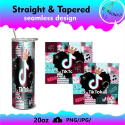 tiktok tumbler png sublimate design 1 straight & tapered 20 oz digital download