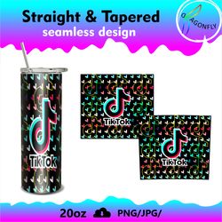 tiktok tumbler png sublimate design 3 straight & tapered 20 oz digital download