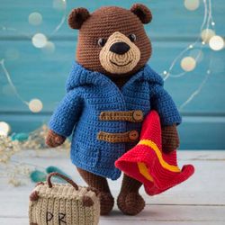 Paddington bear amigurumi English pattern doll PDF