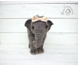 needle felted toy baby elephant