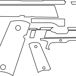 1911 ultra 3 Gun design Custom, Ai, Vector, SVG, DXF, PNG, Digital