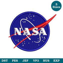 nasa logo embroidery patch machine embroidery design file 4 sizes embroidery pattern - instant download