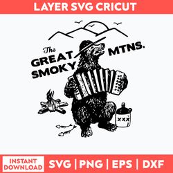 great smoky mountains svg, national park svg, smokey the bear svg, png dxf eps file