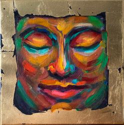 buddha painting meditation original art buddhism artwork contemporary wall art