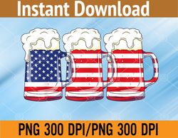 beer american flag 4th of july father's day png digital download