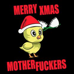 merry xmas mother fuckers svg, christmas svg, the duck svg, santa hat