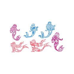 mermaids mandala style svg