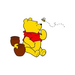 winnie the pooh and bee svg, disney svg, pooh svg, winnie svg, pooh bear svg, disney pooh svg, bee svg, honey svg, red s