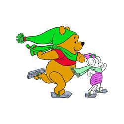 pooh and piglet svg, disney svg, pooh svg, piglet svg, pooh bear svg, piglet winnie the pooh svg, pooh skating svg, pigl