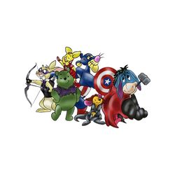 new avengers winnie the pooh & friends svg, disney svg, disney character svg, cartoon character svg, movie character, di