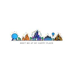 meet me at my happy place svg, disney svg, disney place svg, disney gift, disneyland svg, disneyland designart svg, disn