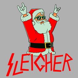 sleigher funny christmas heavy metal music gifts men women svg, christmas svg