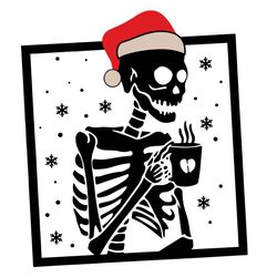 christmas skeleton svg, christmas svg, skeleton svg, skull svg, santa hat svg