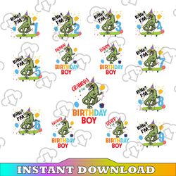 dinosaur birthday boy family bundle svg, family saurus svg, birthday boys t rex party svg, png