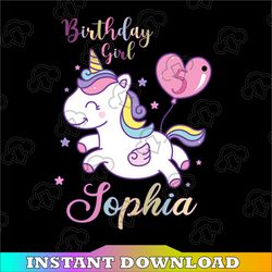 personalised unicorn birthday svg png, unicorn birthday themed party, unicorn birthday girl svg png cricut