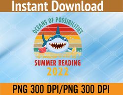 summer reading 2022 tshirt vintage retro teacher shark book  png, digital download