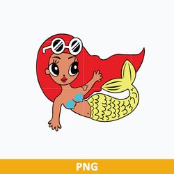 baby karol g sirenita png, karol g red hair littel mermaid png, la bichota sirenita png digital file