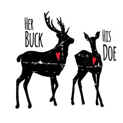 her buck his doe svg, christmas svg, love svg, her buck svg, his doe