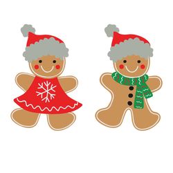 cute christmas gingerbread svg, christmas svg, gingerbread man and girl svg