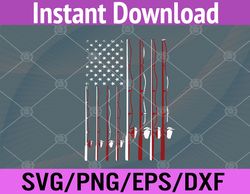 Patriotic American Flag Fishing 4th Of July Svg, Eps, Png, Dxf, Digital Download