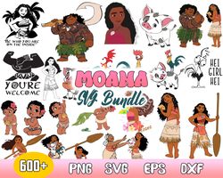 moana bundle svg, baby moana svg, moana disney princess svg, moana clipart, cut file