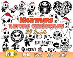 nightmare before christmas bundle svg, jack skellington svg, jack and sally svg, nightmare christmas svg