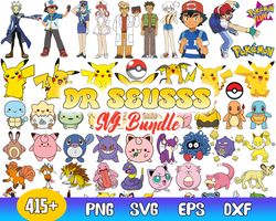 pokemon bundle svg, pokemon svg, pikachu svg, pokemon friends svg, pokemon character svg