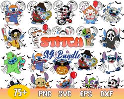 stitch halloween bundle svg, horror stitch svg, stitch character horror movies svg, png dxf eps file