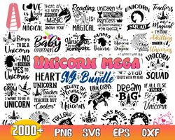 unicorn mega bundle svg, unicorn svg, unicorn quote svg, png dxf eps digital file