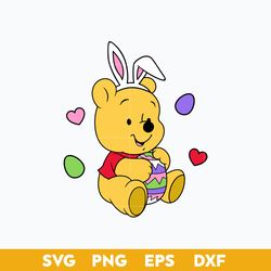 baby pooh easter bunny svg, svg, easter bunny svg, pooh bear svg, png dxf eps file