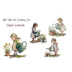 04 files of little girl & watering can clipart, hobby png, baby girl png