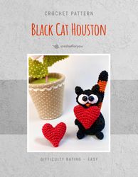 amigurumi crochet cat pattern, crochet black cat pattern, crochet tutorial pdf, digital download, crochet tiny toy, easy