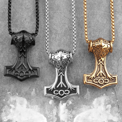 thor's hammer mjolnir necklace viking hammer pendant stainless steel thors hammer pendant necklace scandinavian neck