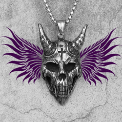demon skull necklace lucifer skull pendant necklace necklace for men punk skull jewelry satanist pendant