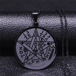 tetragrammaton pendant. stainless steel hexagram of solomon necklace. tetragrammaton pentacle. kabbalah seal pendant