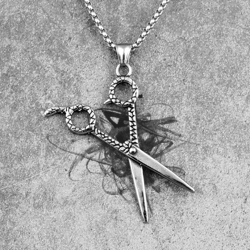 scissors necklace. stainless steel scissors pendant necklace. hair stylist necklace. scissors charm. cosmetologist neck